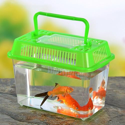 Miniatura 5 de POPETPOP Cuencos de plástico para peces, 5 unidades, pequeño hábitat mundial, portátil, tanque de plástico transparente, caja de acuarios, caja de