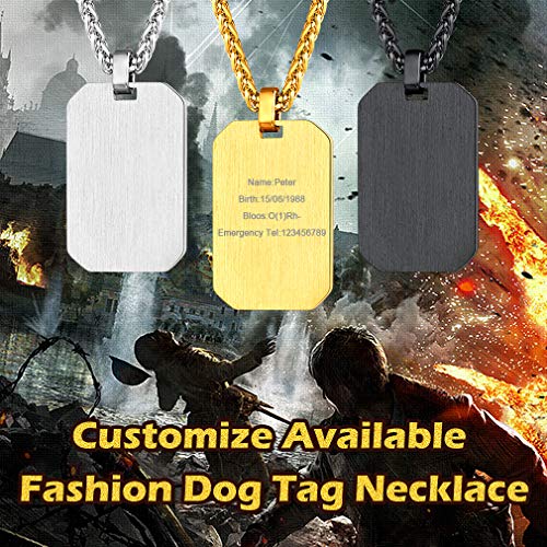 FaithHeart schwarz dog tag mit Gravur personalisierter Dog Tag Anhänger