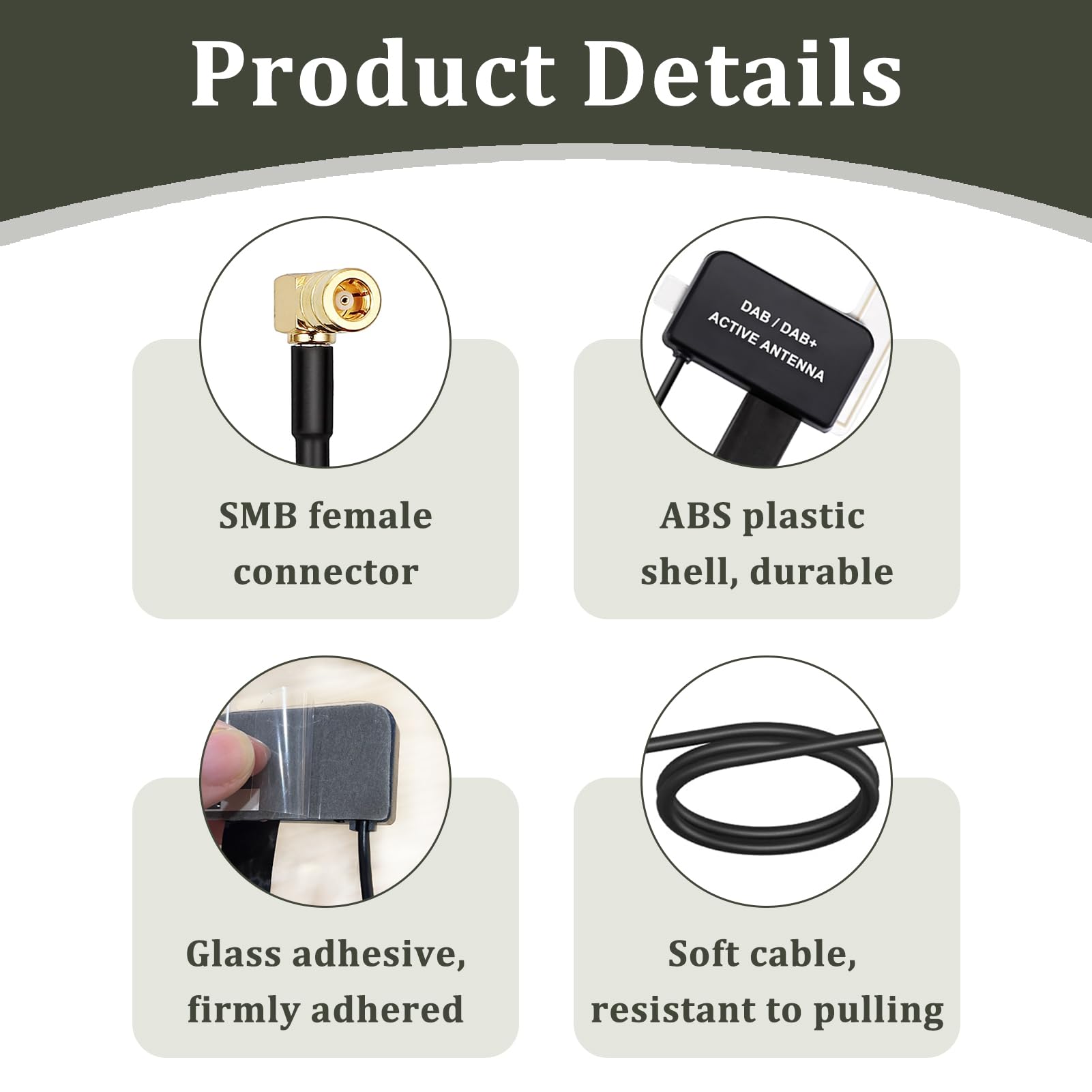 Vecys DAB DAB FM/AM GPS Antenna Per Auto Pinna Squalo FM/AM GPS - Foto 8