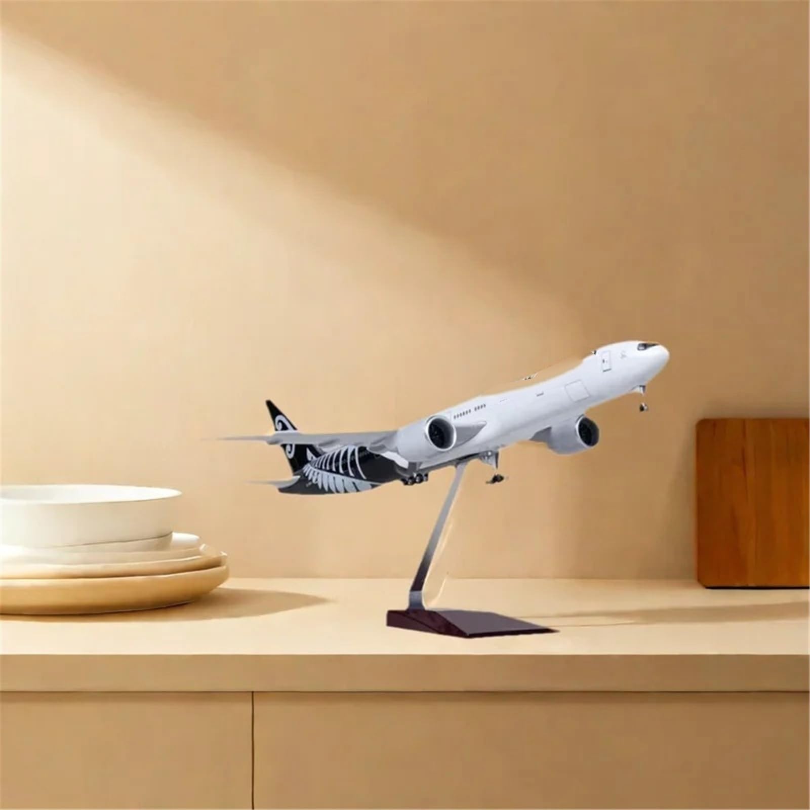Generico Modello pressofuso di aereo B777 Air - Scala 1/157, 47 cm, da collezione per adulti(B777 W LED)
