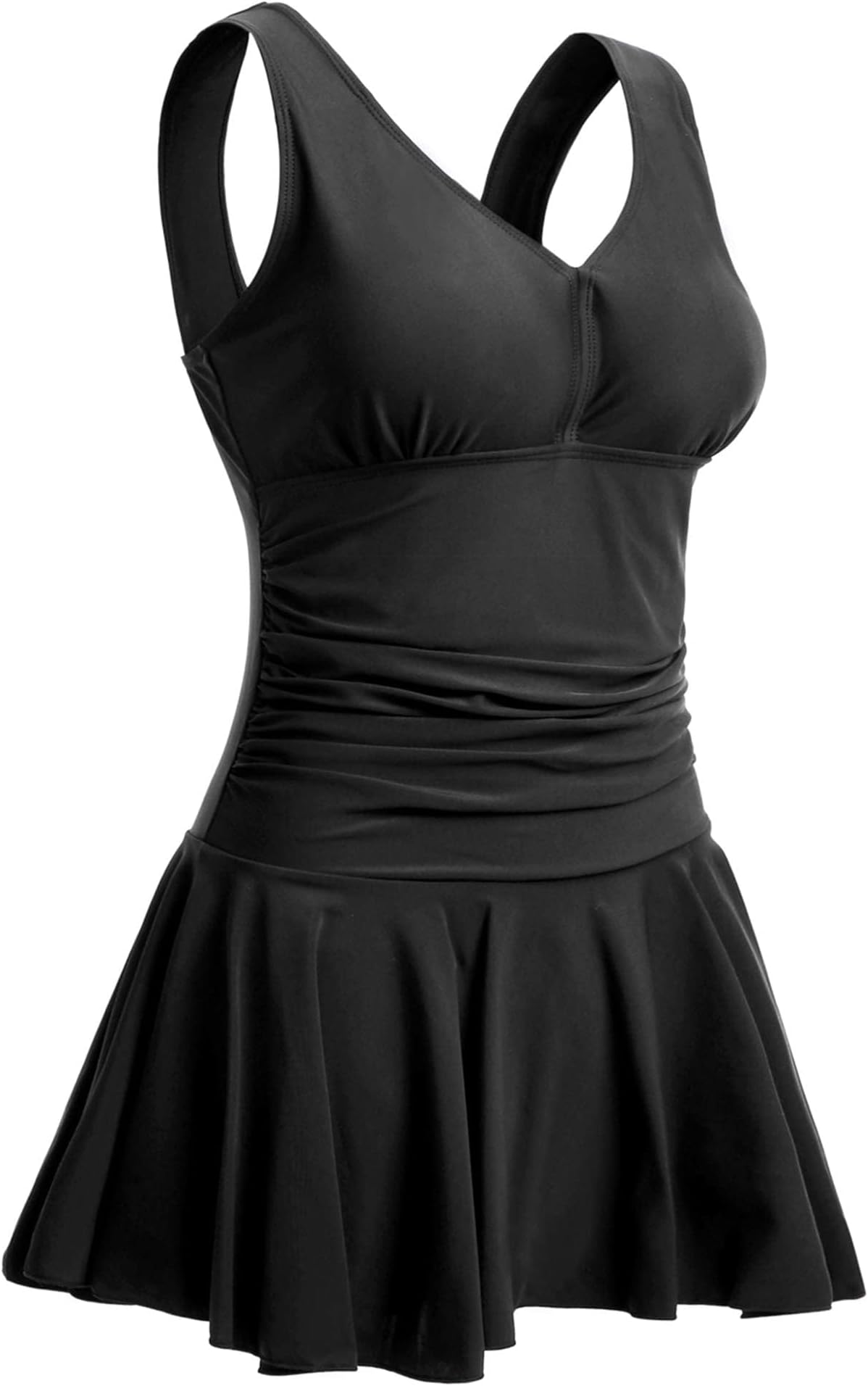 Women One Piece Swimsuit Plus Size Tummy Control Swimwear Bathing Suits Boy Short