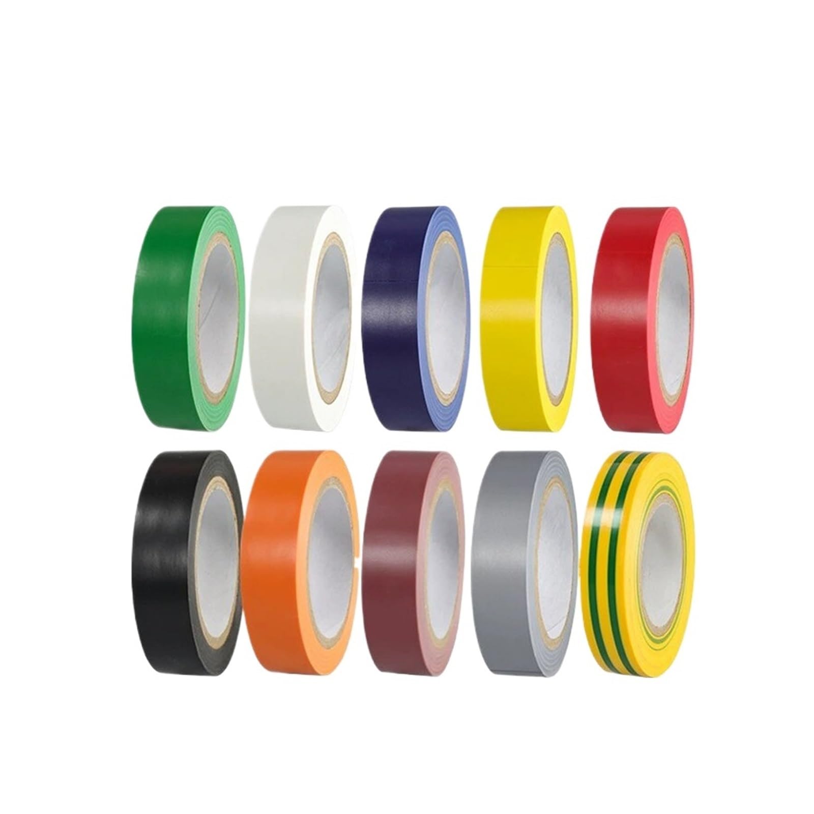 Nastro isolante Il nastro isolante colorato è impermeabile, ignifugo e isolante(Yellow 10Roll)