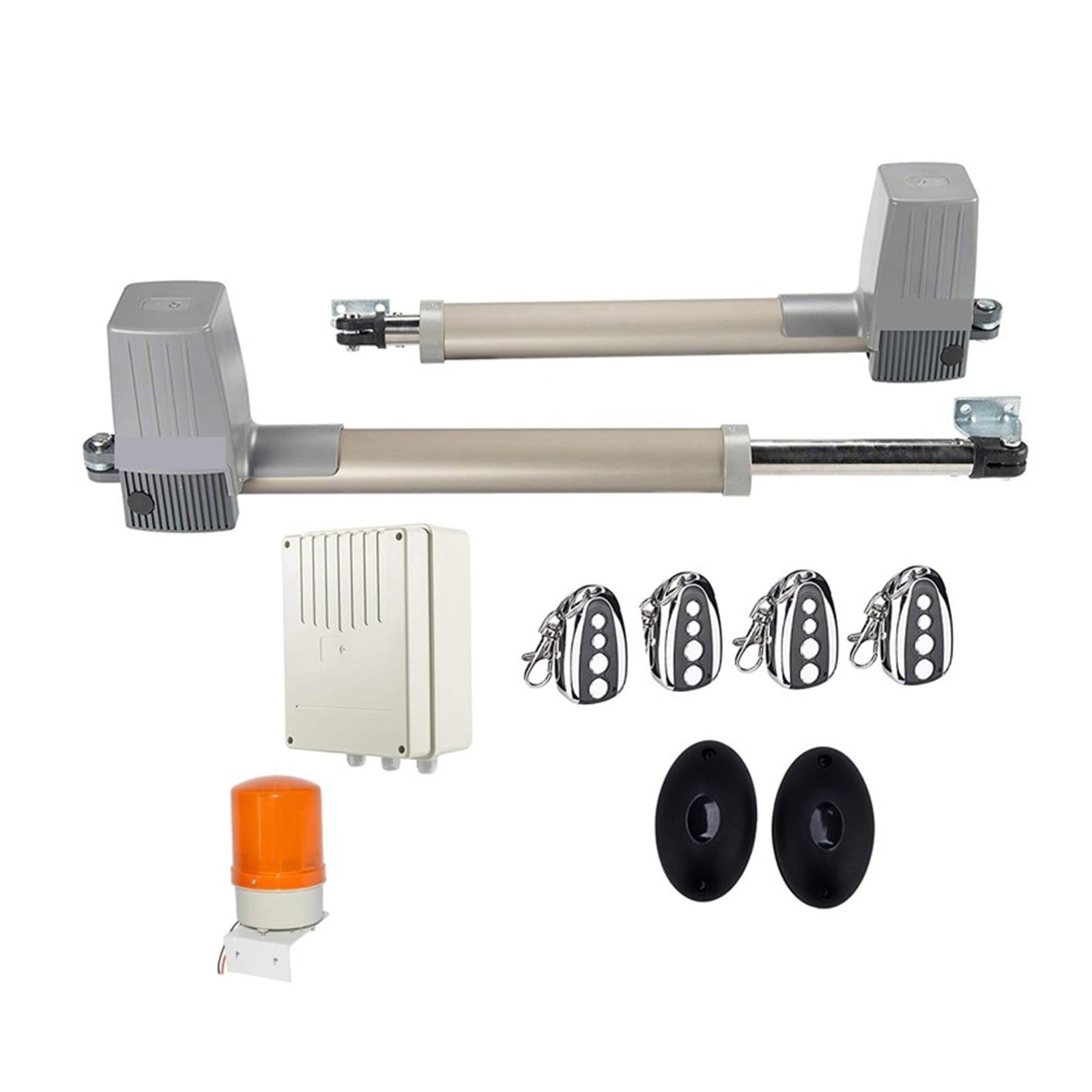 Rsgxlfqzvak Kit4 Automatic Gate Opener, Dc 300Kg 2.5Meter Double Arm Solar Gate Actuator Auto Swing Door Operator Electric 24Vdc Opener(Kit4)