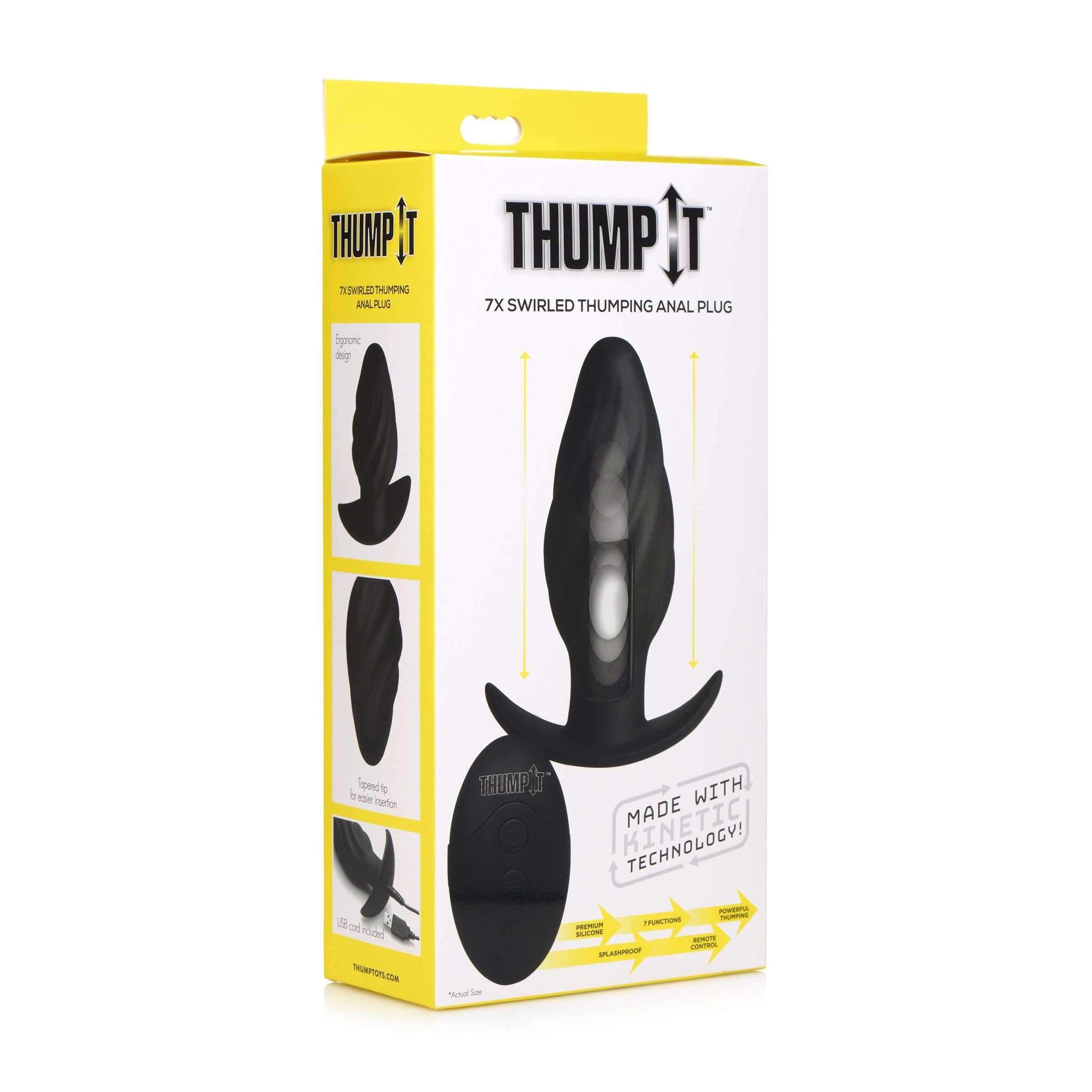 Amazon.com: Thump It Kinetic Thumping 7X Swirled Anal Plug, 1Count, Black  (AG290) : Health & Household
