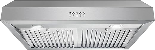 COSMO UC30 29.5 in. Ducted Under Cabinet Range Hood, Kitchen Over Stove Vent, 3-Speed Fan, Permanent Filters, LED Lights in Stainless Steel, 30 inch