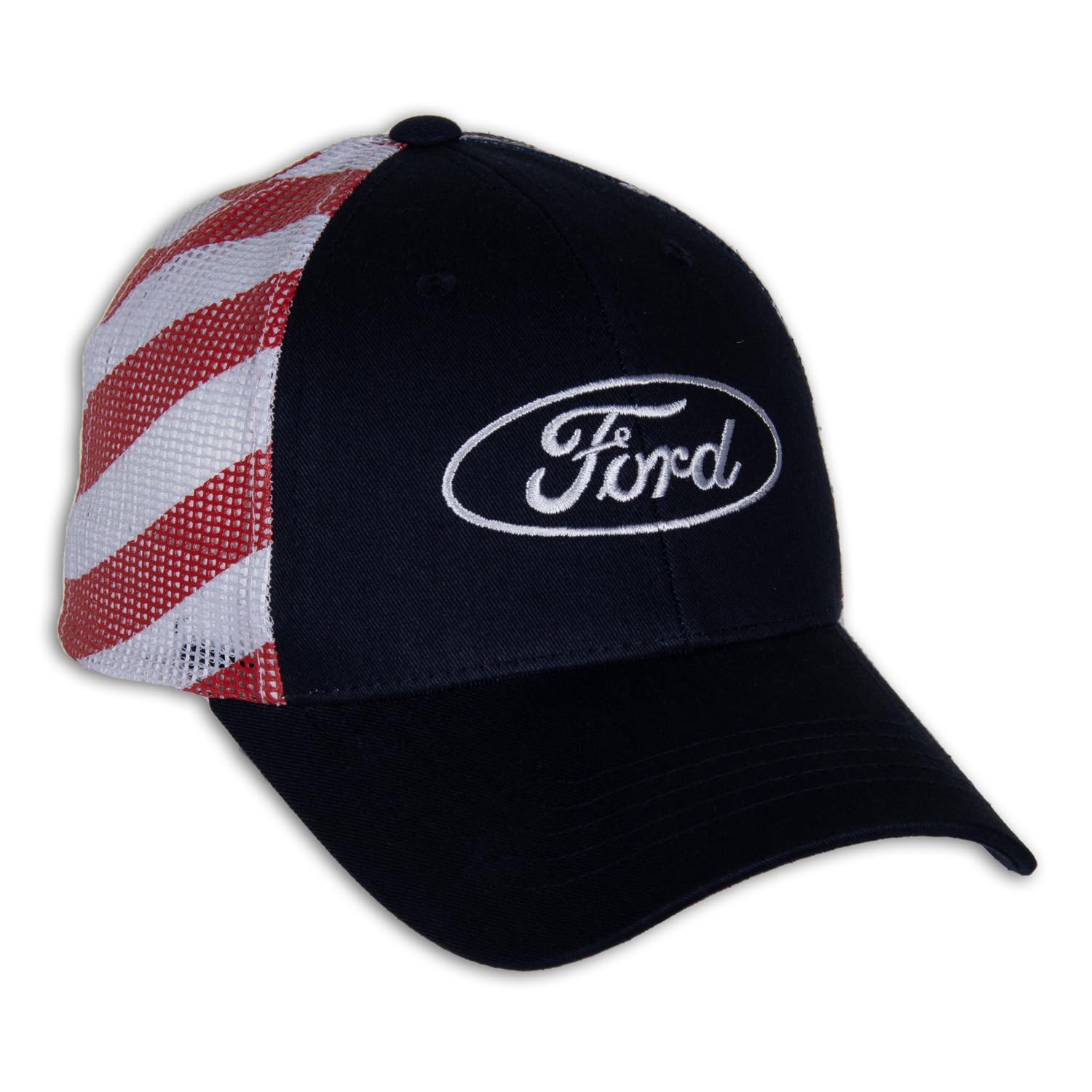 Checkered Flag Sports Ford Baseball Cap for Men - Logo Car Racing Hat, Red White Blue, One Size