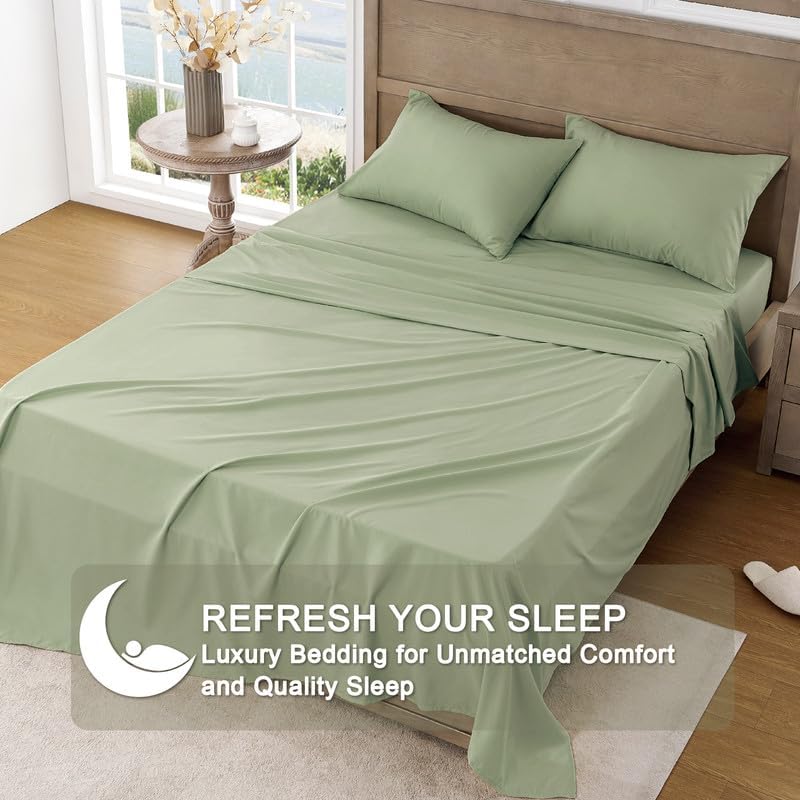 Miniatura 6 de Sábanas para cama individual  Sábanas ultrasuaves para camas individuales  Microfibra cepillada  Bolsillos profundos  Fácil cuidado  Sábanas