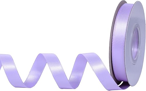 Miniatura 191 de YAMA Cinta de satén de doble cara, 7/8 pulgadas, 25 yardas para envolver regalos, color rosa