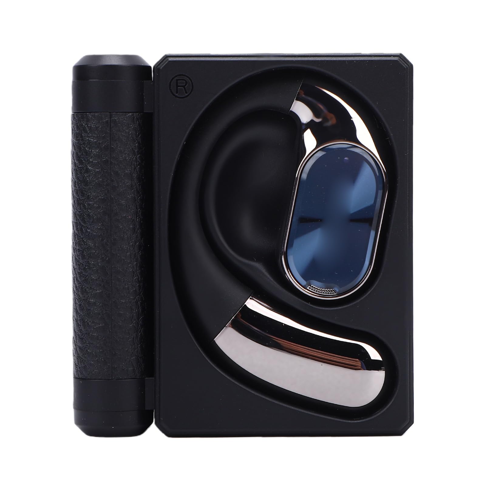 Fockety Écouteurs Bluetooth, écouteurs à Crochet d'oreille à Double Pliage avec Bluetooth 6.0 IPX5, Pilotes de Conduction d'air étanches de 14,2 Mm, pour la Course à Pied, (Black)