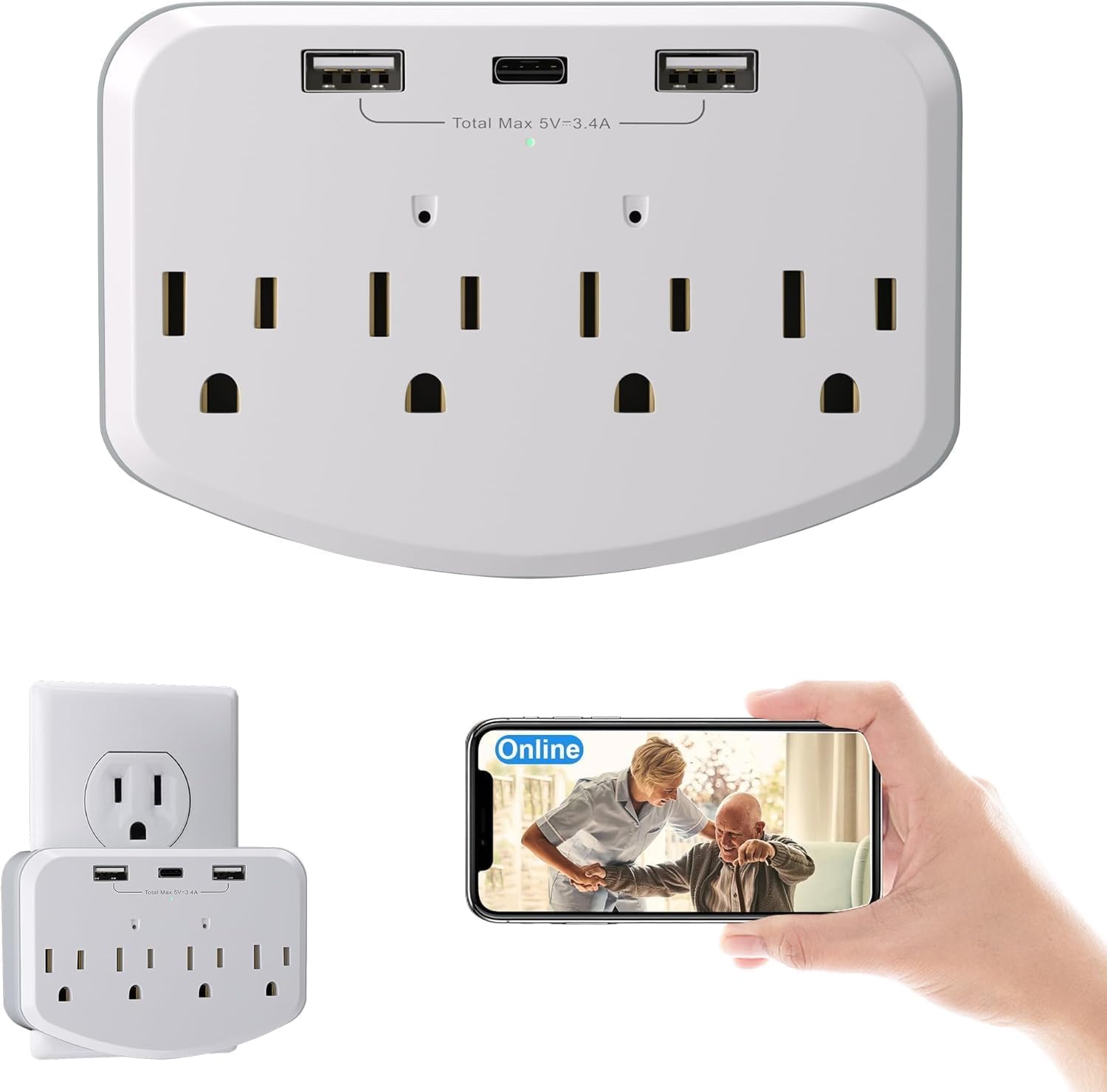 Kestanlora 1080P Camera Wireless Hidden Cameras Mini Small Spy Security Wall Outlet WiFi Camera Indoor Camera for Home Security【Upgraded】