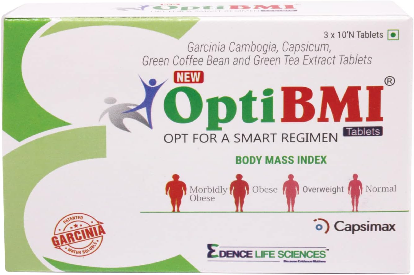 Opti BMI - Natural Weight Loss supplement and Fat Burner with Capsicum extract, Garcinia Cambogia extract ,Green Coffee Bean extract and Green Tea Extract - Veg Tablets by OmniWellness
