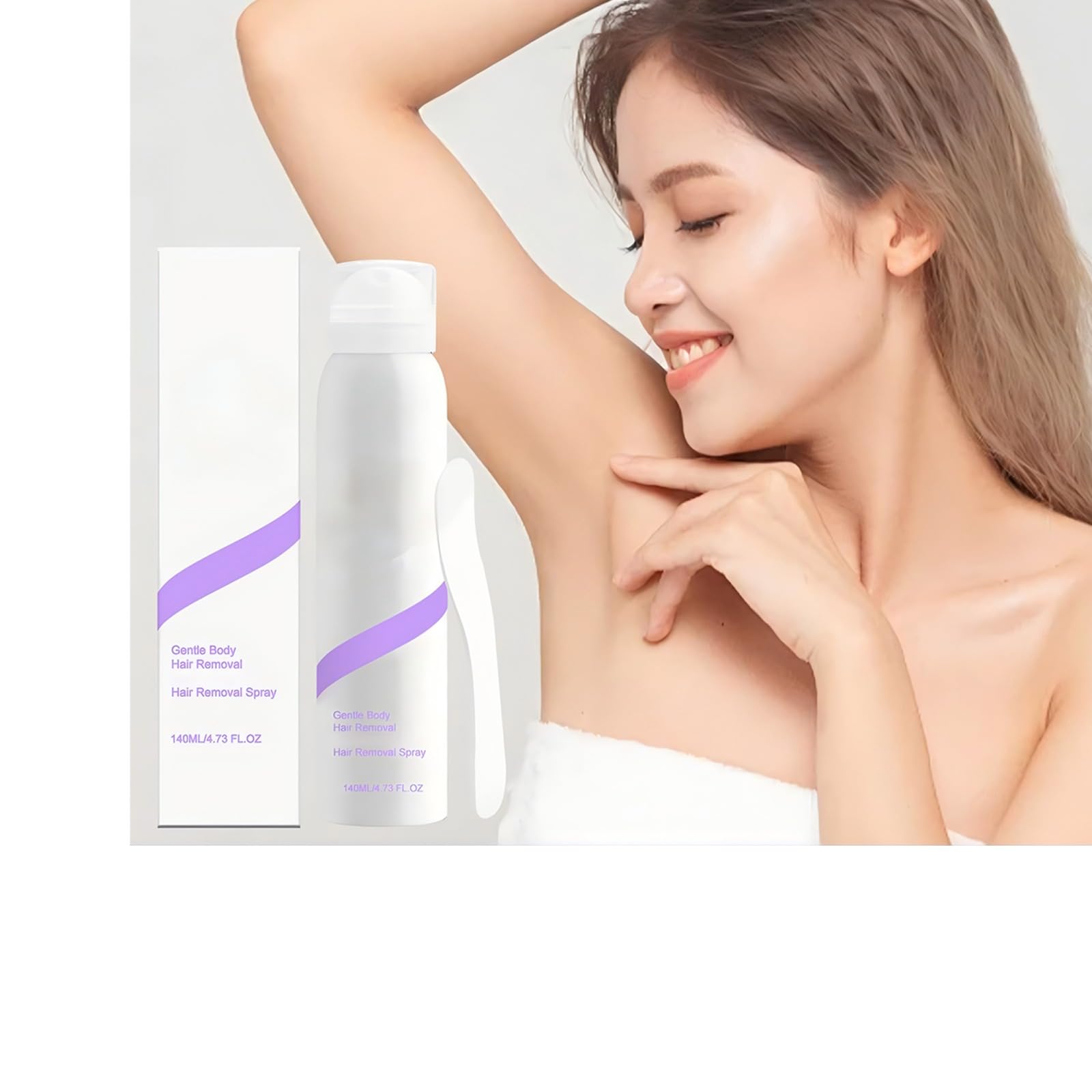 Crema spray depilatoria, delicata e impeccabile, con spatola, veloce ed efficace per la pelle liscia, ideale per donne e uomini con pelle sensibile. (1 pezzo)