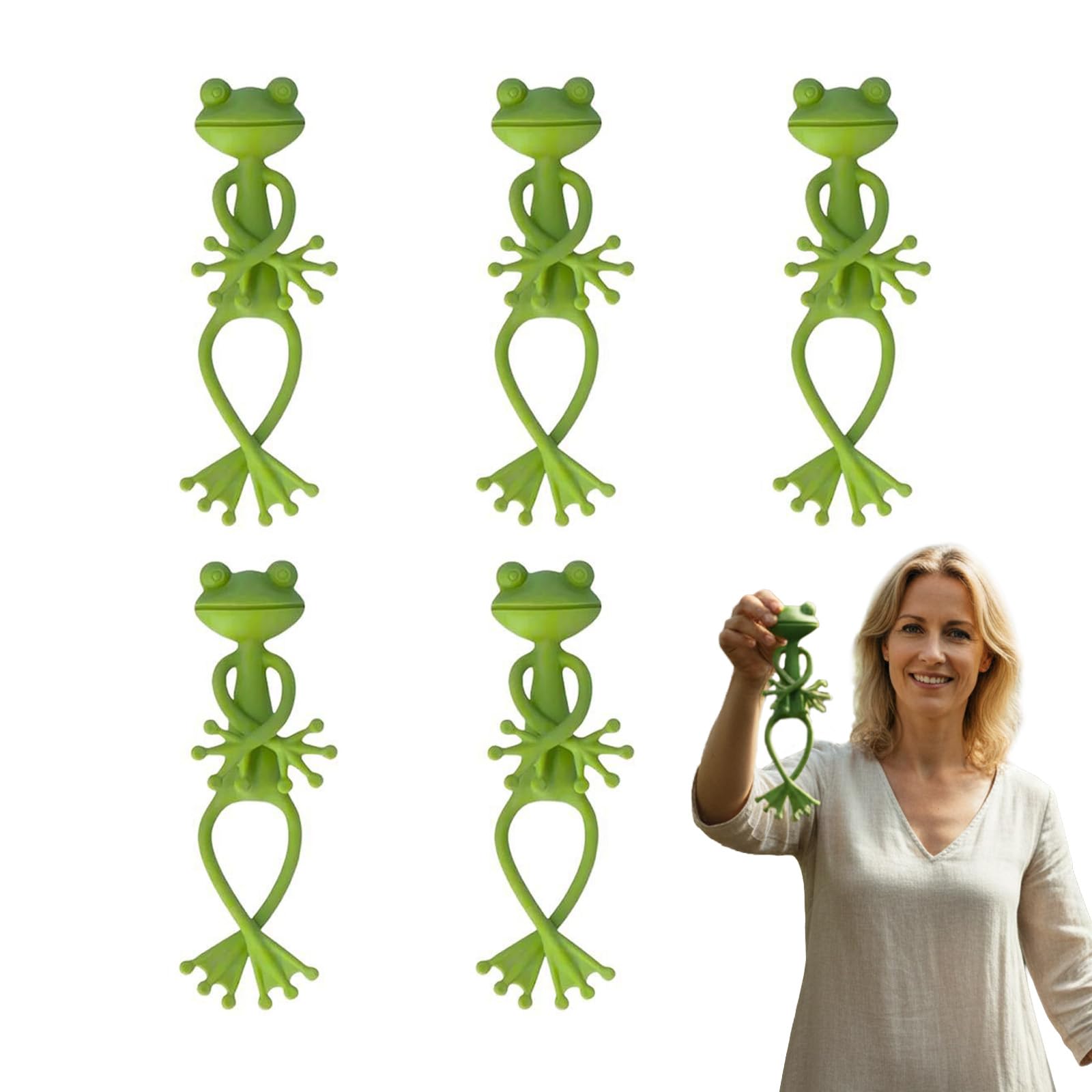 YuanVellora Frog Plant Stand – 5PCS Decorative Plant Support for Indoor Plants, Cute Flower Frog Holder for Pots, Durable Monstera Support Stake for Climbing Plants, Garden & Home Decor