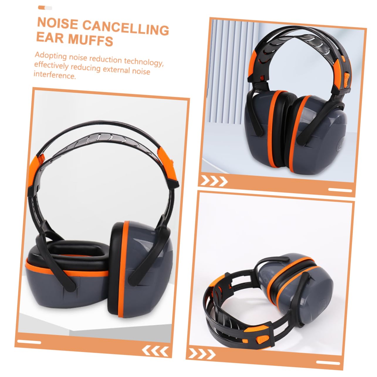 Homoyoyo 4stücke Noise Cancelling Earmuffs Für Erwachsene Effektive Geräuschreduzierung Für Arbeit Studium Und Schlaf Leicht Und Tragbar Stilvolles Design Orange Für Drum Recording Und