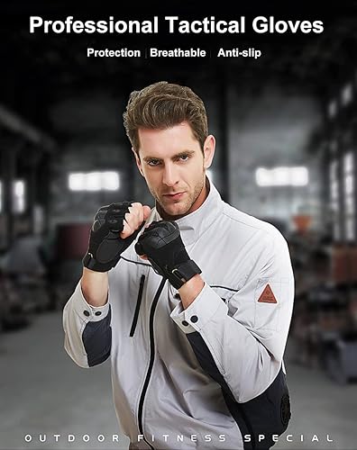 Miniatura 2 de Guantes de exterior sin dedos para hombre, guantes de conducción, senderismo, ciclismo y motocicleta