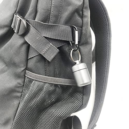 4 Pieces Keychain Pill Holder,Waterproof Seal Small Pill Box Mountaineering Keychain Portable Aluminum Alloy Pill Container Portable Coin Storage Earplug Case (Silver) #TOP5