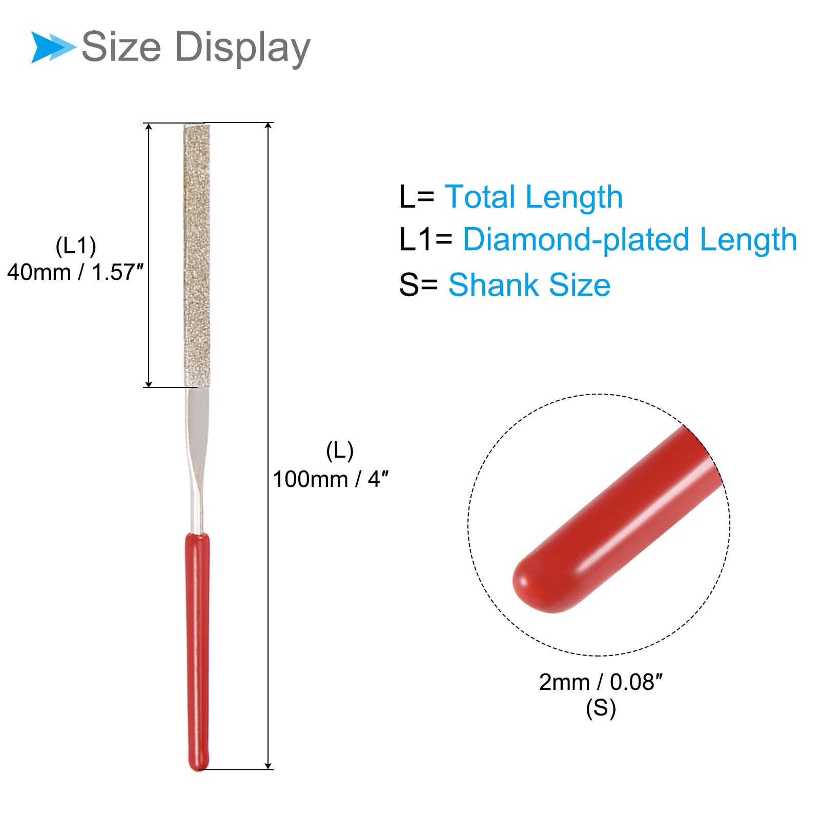 CoCud Diamond Coated Needle File Set,, 2x100mm - Image 2