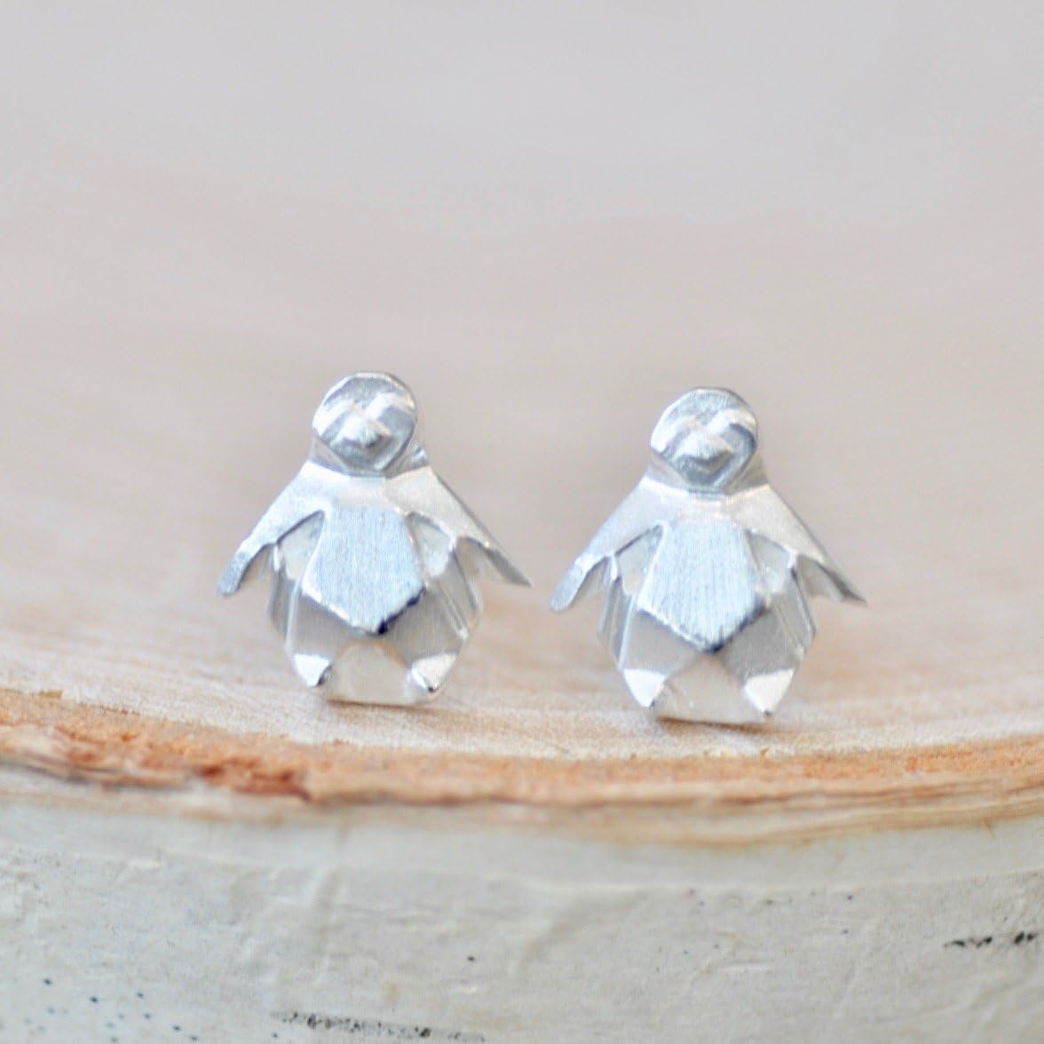 Origami Penguin Necklace in Sterling Silver with 16" Chain - Image 8
