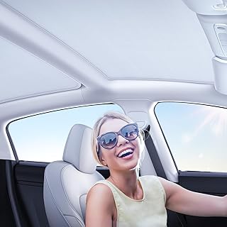 VICSEED Upgraded Non-Sag Tesla Model 3 Sunshade Roof - UV Rays Protection Tesla Model 3 Roof Sunshade with Storage Bag, Tesla Model 3 Accessories Model 3 Glass Roof Sunshade Fit for Model 3 2016-2023