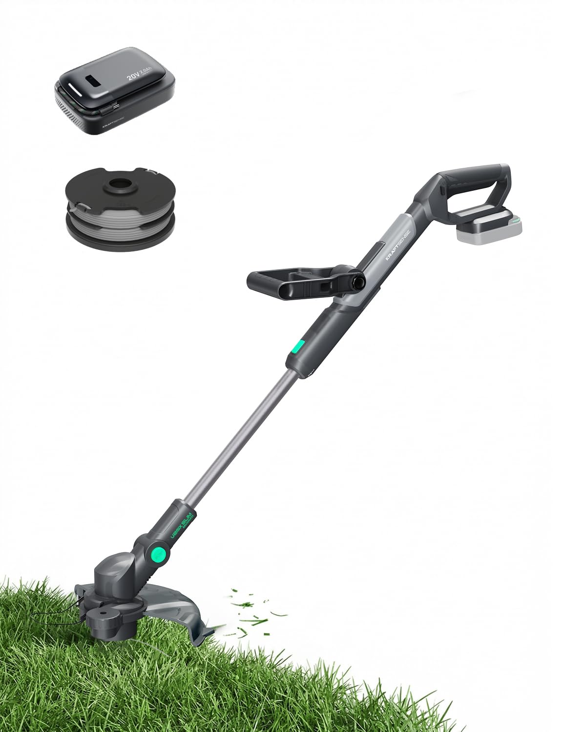 View 1 of 12 Inch 20V Brushless Cordless 2-in-1 String Trimmer & Edger