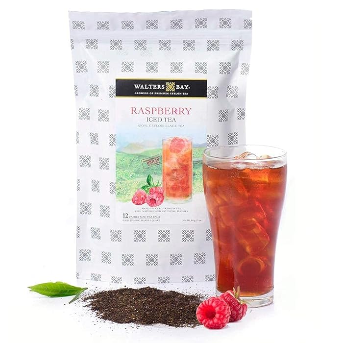 Buy Walters Bay Raspberry Iced Tea 12 Quart Sized Tea Bags, Ceylon