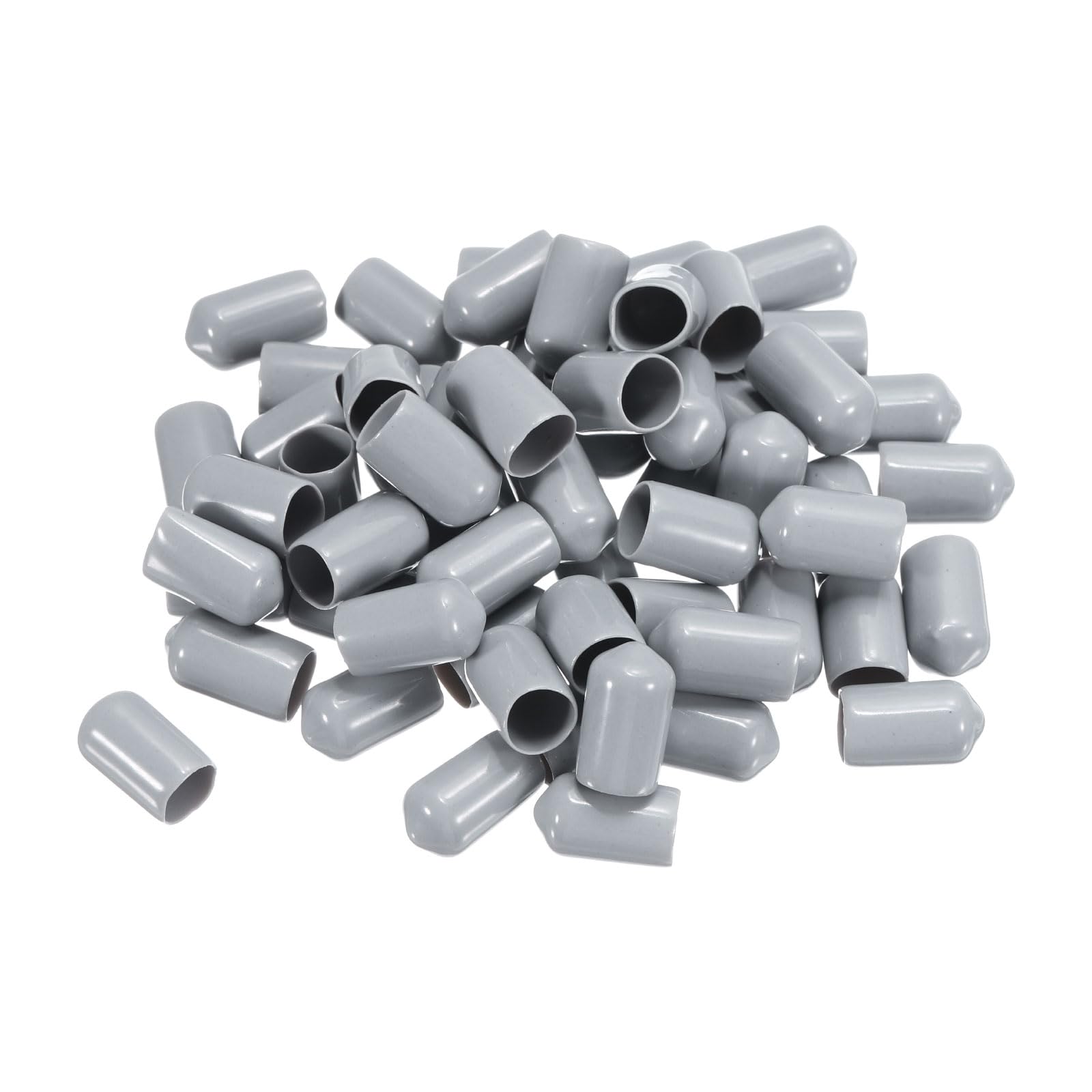 uxcell 100pcs Rubber End Caps 9mm ID Vinyl PVC Round Tube Bolt Cap Cover Screw Thread Protectors Grey