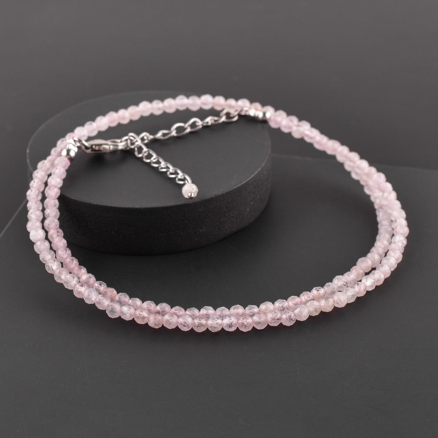 InfinityGemsArt Natural Gemstone Dainty Choker Necklace For Her Birthstone Jewelry Chakra Healing Energy Crystals 925 Sterling Silver 18 inch Chain Birthday Christmas Day Gifts For Women