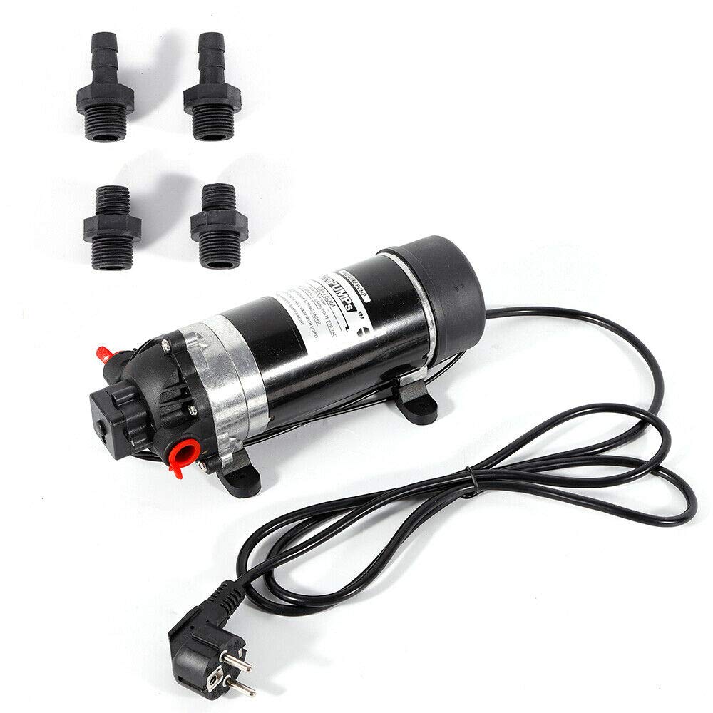 Pompa a membrana, 220 V mini pompa dell'acqua a membrana, pompa ad alta pressione, pompa autoadescante pompa ad alta pressione 5,5 l/min 160 PSI per acquari, laghetti giardino e sistema idroponico