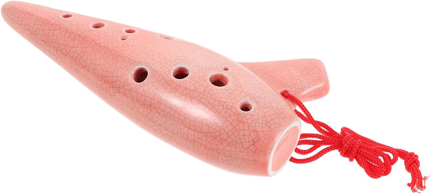 VICASKY Ceramic Ocarina Musical Instrument 12-hole Woodwind Flute for Beginners Educational Practice Traditional Pottery Wind Instrument
