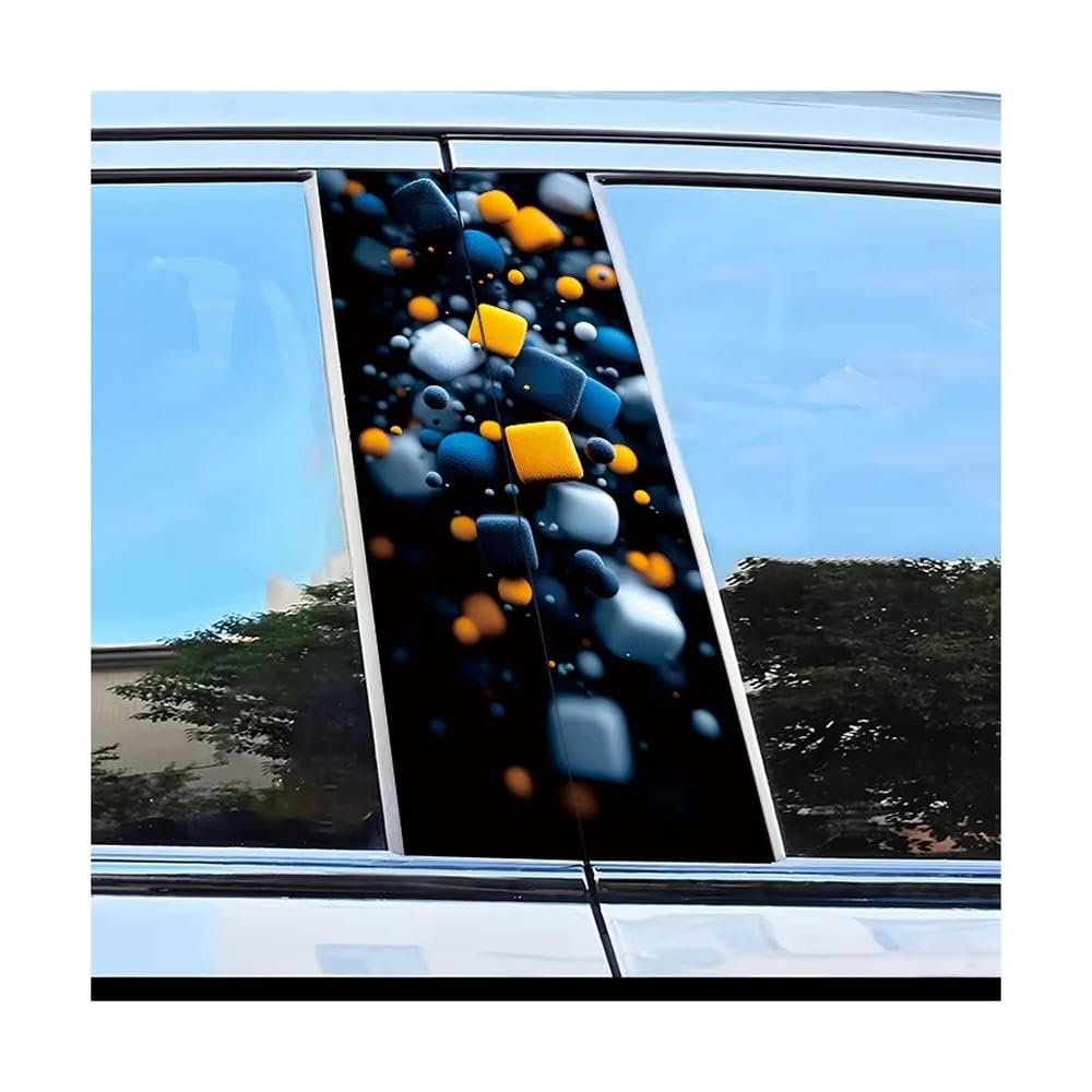 Dabhuoc One Color Car Parts 2 Pcs Car Center Column Decal Geometric Solids Polyethylene Protective Film