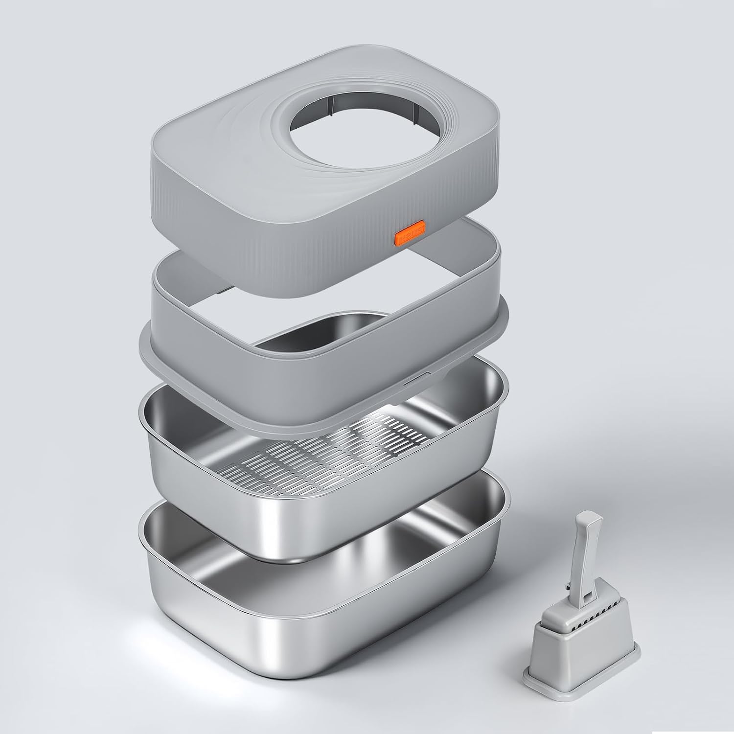 Stainless Steel Sifting Litter Box with Lid thumbnail