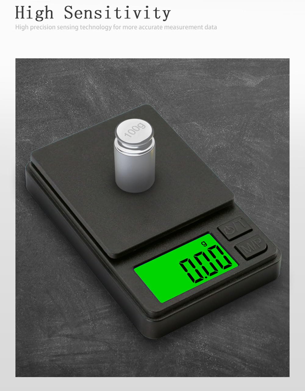 Lancoon Jewelry Weighing Scale 1000g x 0.01g Black Digital Travel Scale Mini Digital Scale Small Pocket Size Scale Traveling Scales Kitchen Scale Digital Mini Scale - Image 4