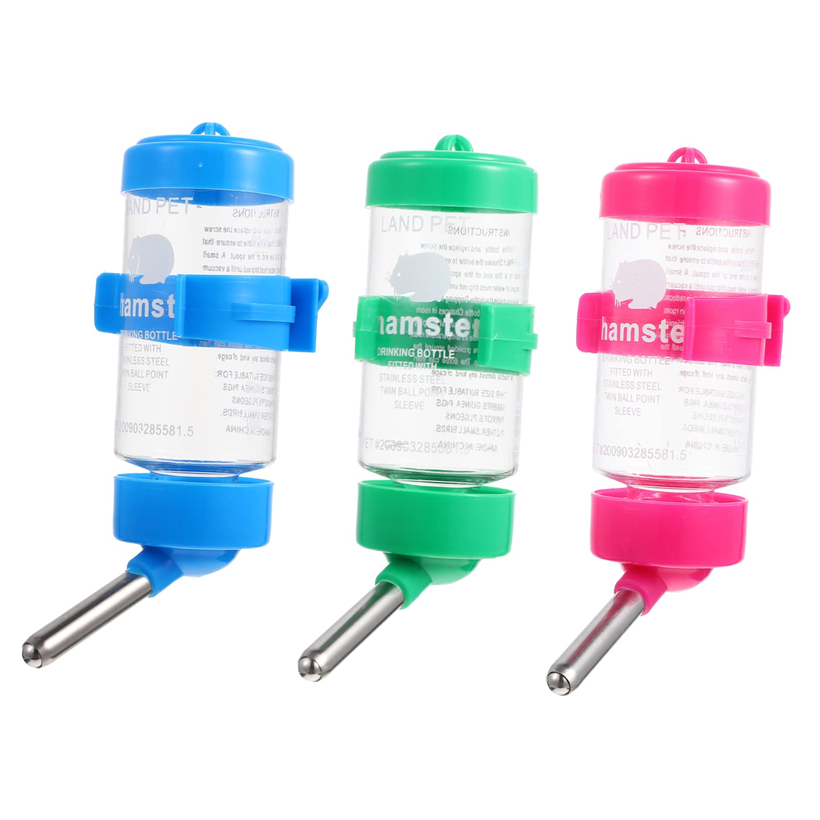 CIYODO 3Pcs Automatic Pet Water Dispenser Chinchilla Hamster Water Bottles for Animals Leak Design Easy Drinking for Hamsters Rabbits and More