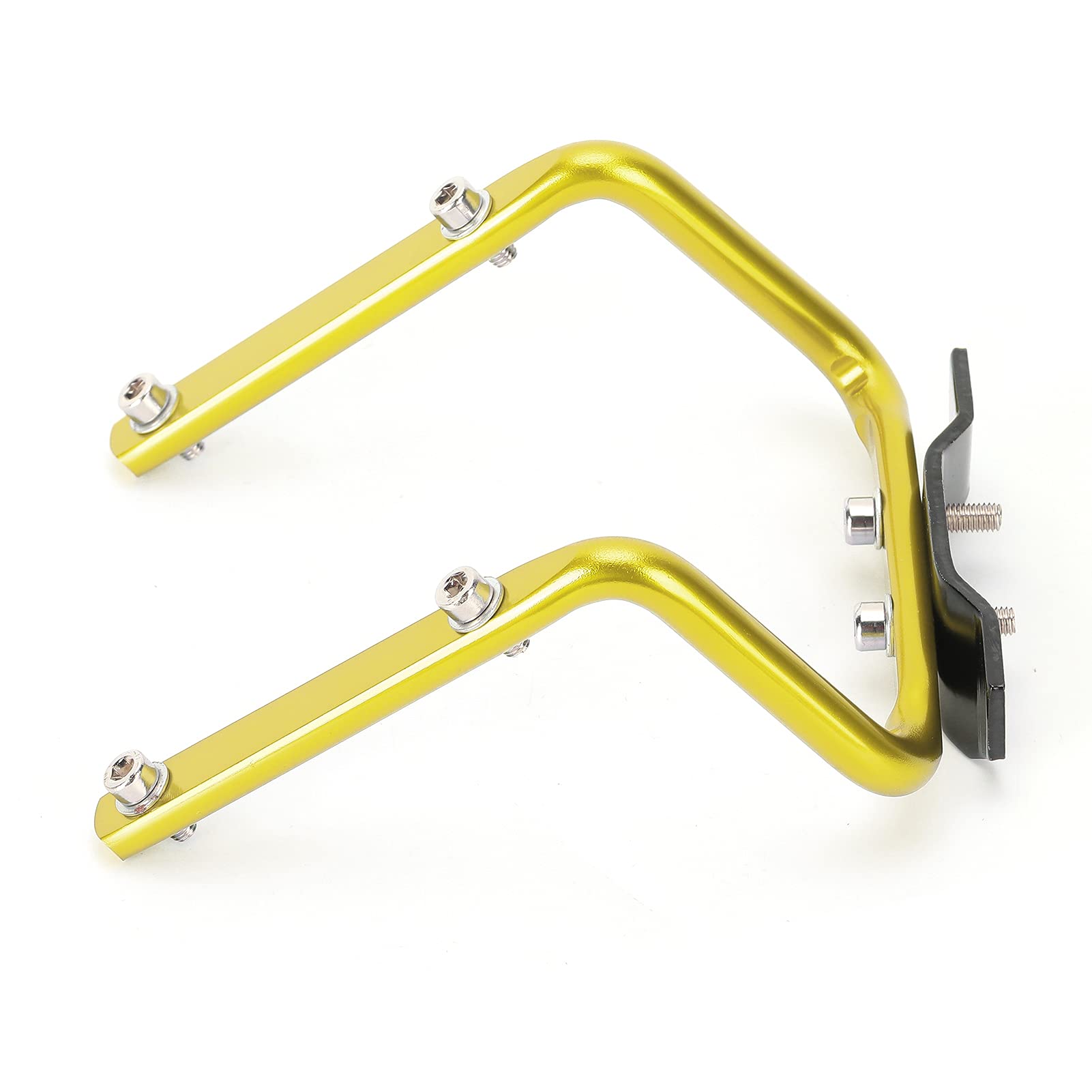 Cyrank Saddle Water Bottle Cage Mount Adapter, Bike Aluminum Rear Double Water Bottle Cages Bike Seat Post Double Water Bottle Holder (Golden)