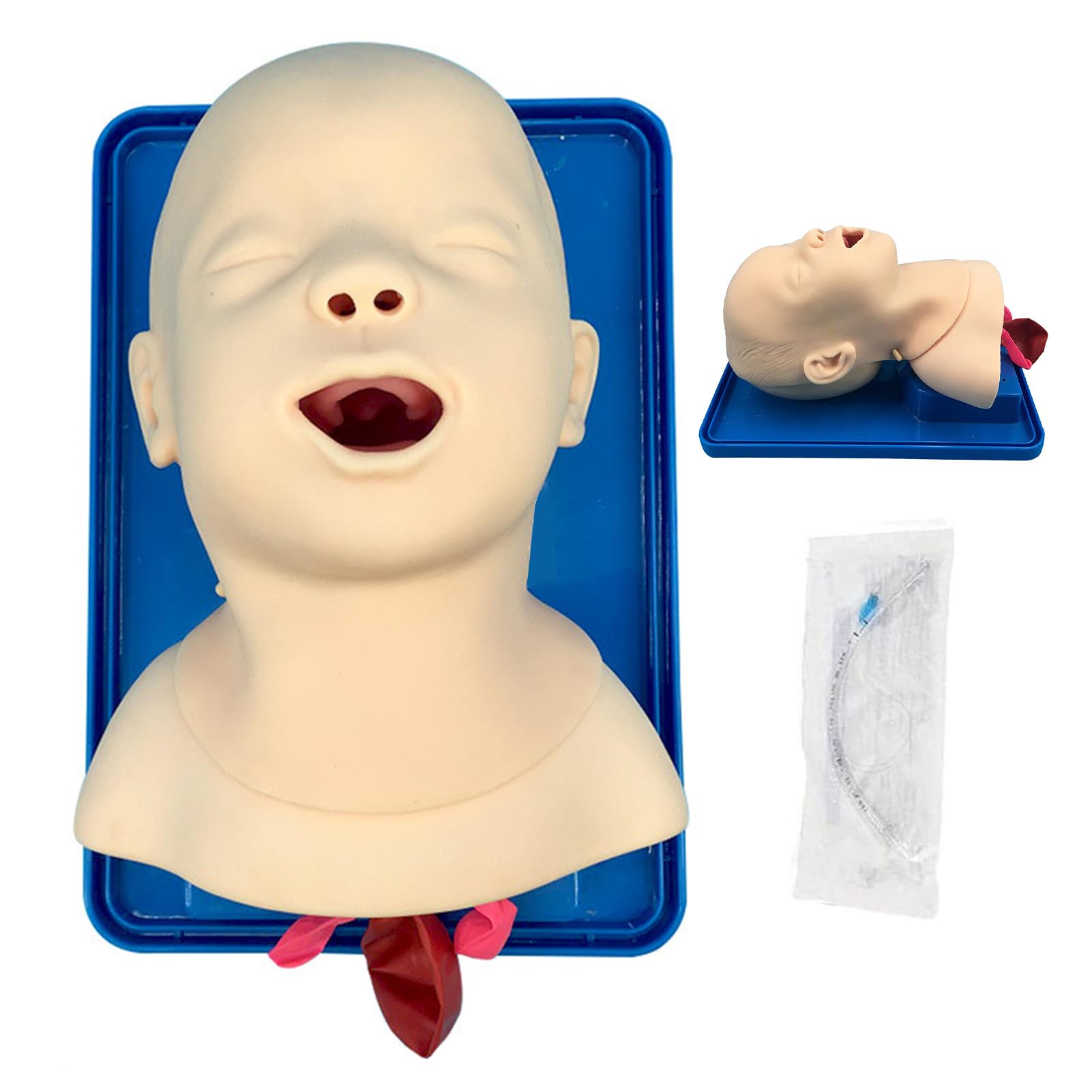 Intubazione tracheale neonatale Manikin, Istruttore di Gestione delle Vie aeree in intubazione nasale pediatrico in PVC, simulatore di Pronto Soccorso tracheale Infantile