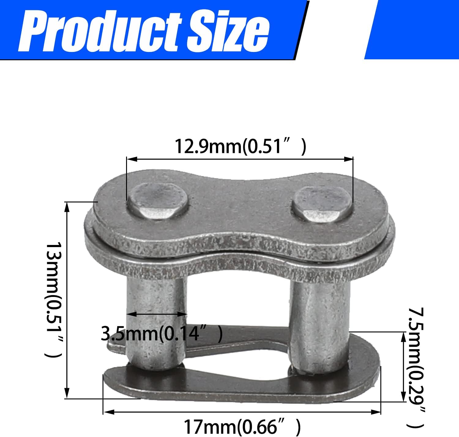 YOXUFA #35 Roller Chain Master Link Connector Link for Coleman CT100U CC100X Baja Doodle Bug DB30 Motovox MBX10 MBX11 Monster Moto Mega Moto 80cc Predator 79cc 97cc 100cc 212cc Mini Bike Go Kart Parts