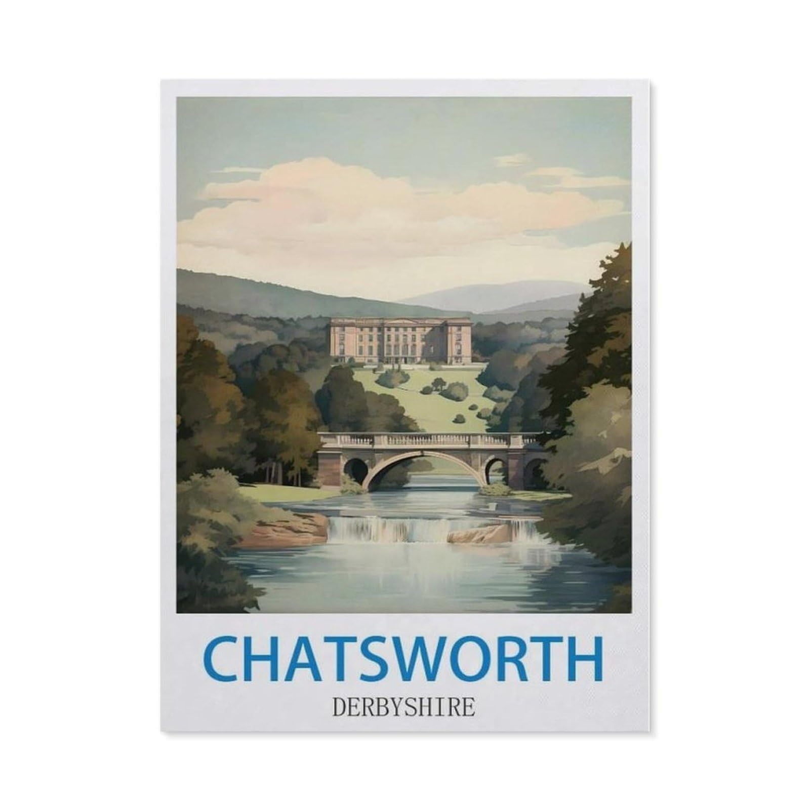 BEAYODKP 5D DIY Diamond Painting，Chatsworth Derbyshire（50 x 60 cm）