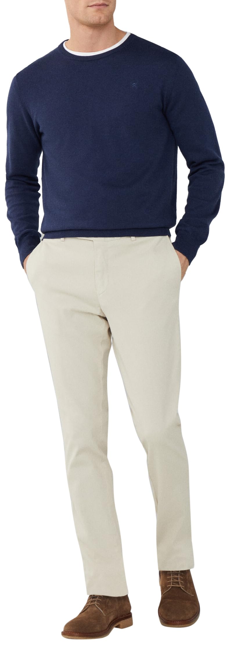 Hackett London Men's White Denim Trouser, Beige (Beach), 42W/28L