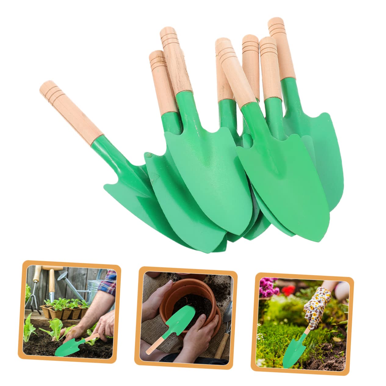 IWOWHERO Gardening Shovel Tool Metal Garden Spade Dibbler Gardening Tool Scoop Plant Trenching Spade Garden Set