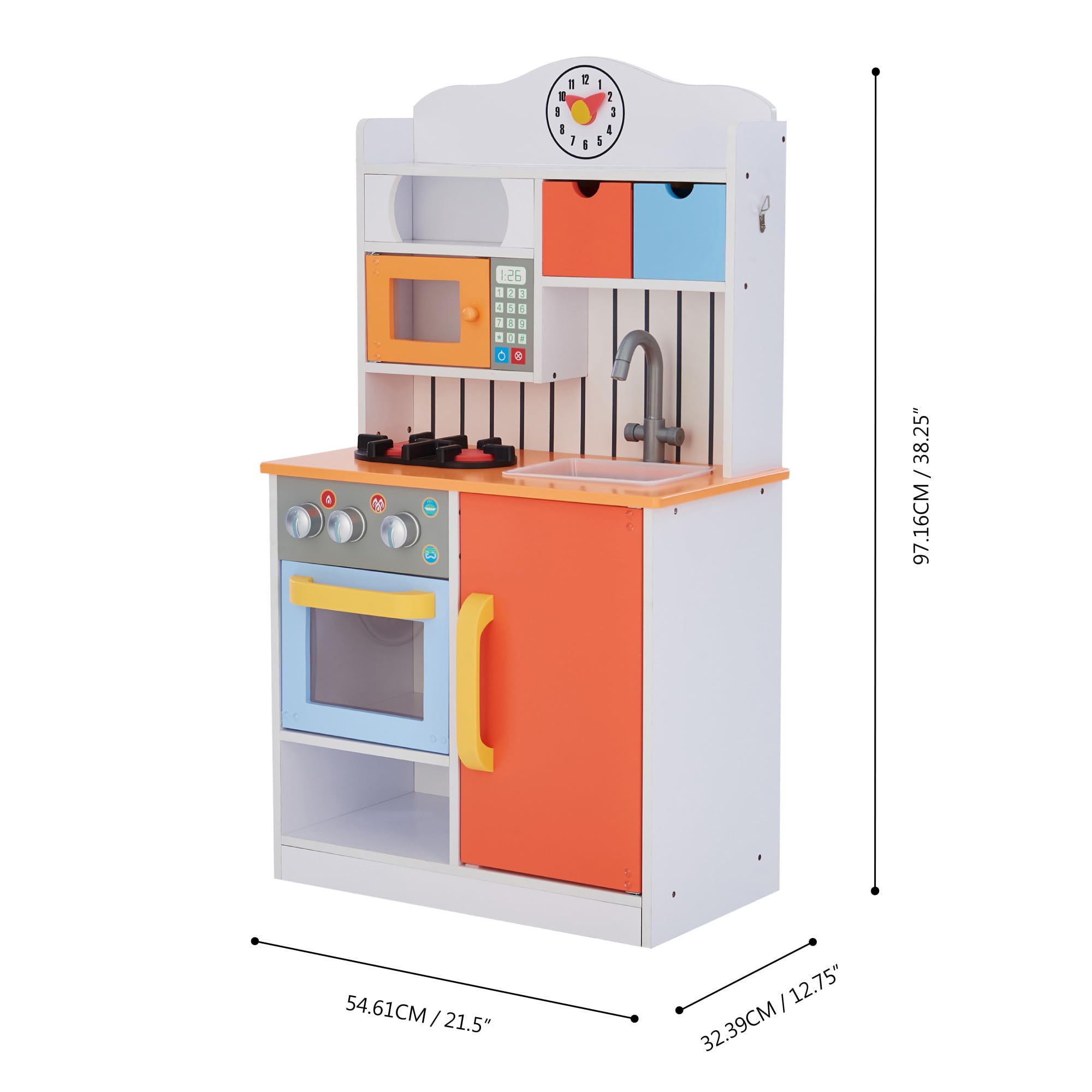 Teamson Kids Drewniana Dzieci?ca Kuchnia do Zabawy dla Ma?ych Szefów Kuchni TD-11708R