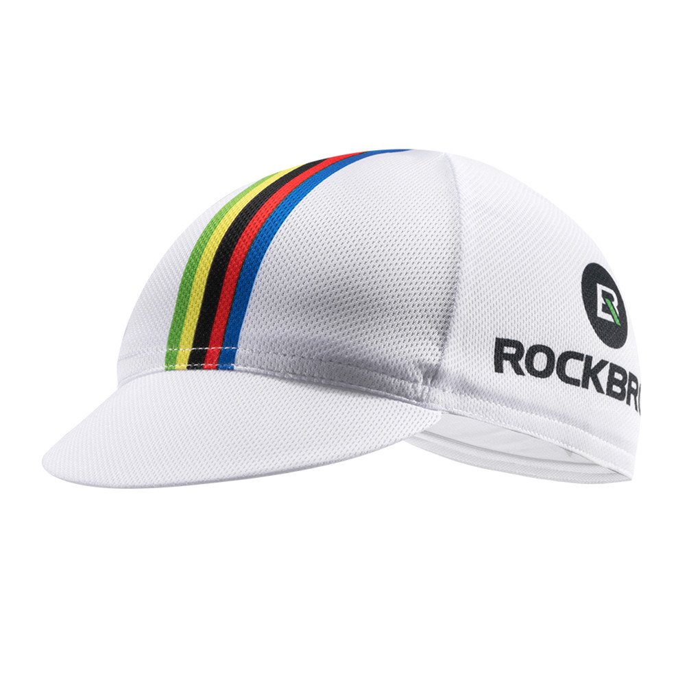 ROCKBROSCycling Cap Sun Visor Ployester Breathable Hat for Men Women Motorcycle Caps Road Mountain Bike, Rainbow White, One size
