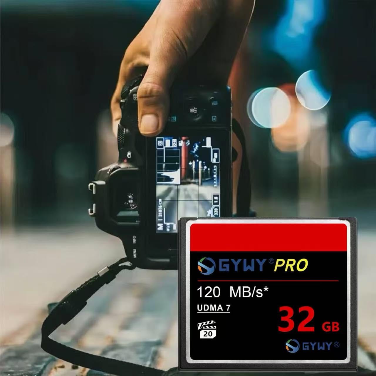 Tarjeta de memoria CompactFlash de 32 GB, velocidad UDMA de hasta 120 MB/s, para fotógrafos profesionales, entusiastas de la cámara, tarjeta de memoria CF
