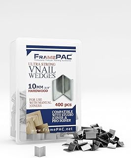 Hardwood 10mm (3/8 Inch) V Nails (400 Pack) for Manual Picture Frame Joiners