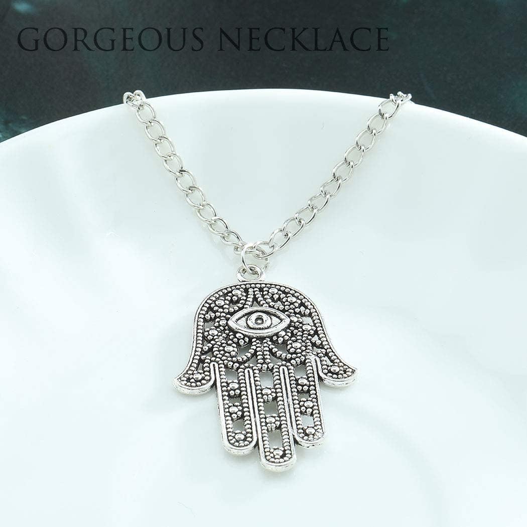 Miniatura 6 de CanB Pendant Chain Necklace Hamsa Fatima Hand Drop Necklace Evil eye Fashion Jewelry Necklace for Women and Girls