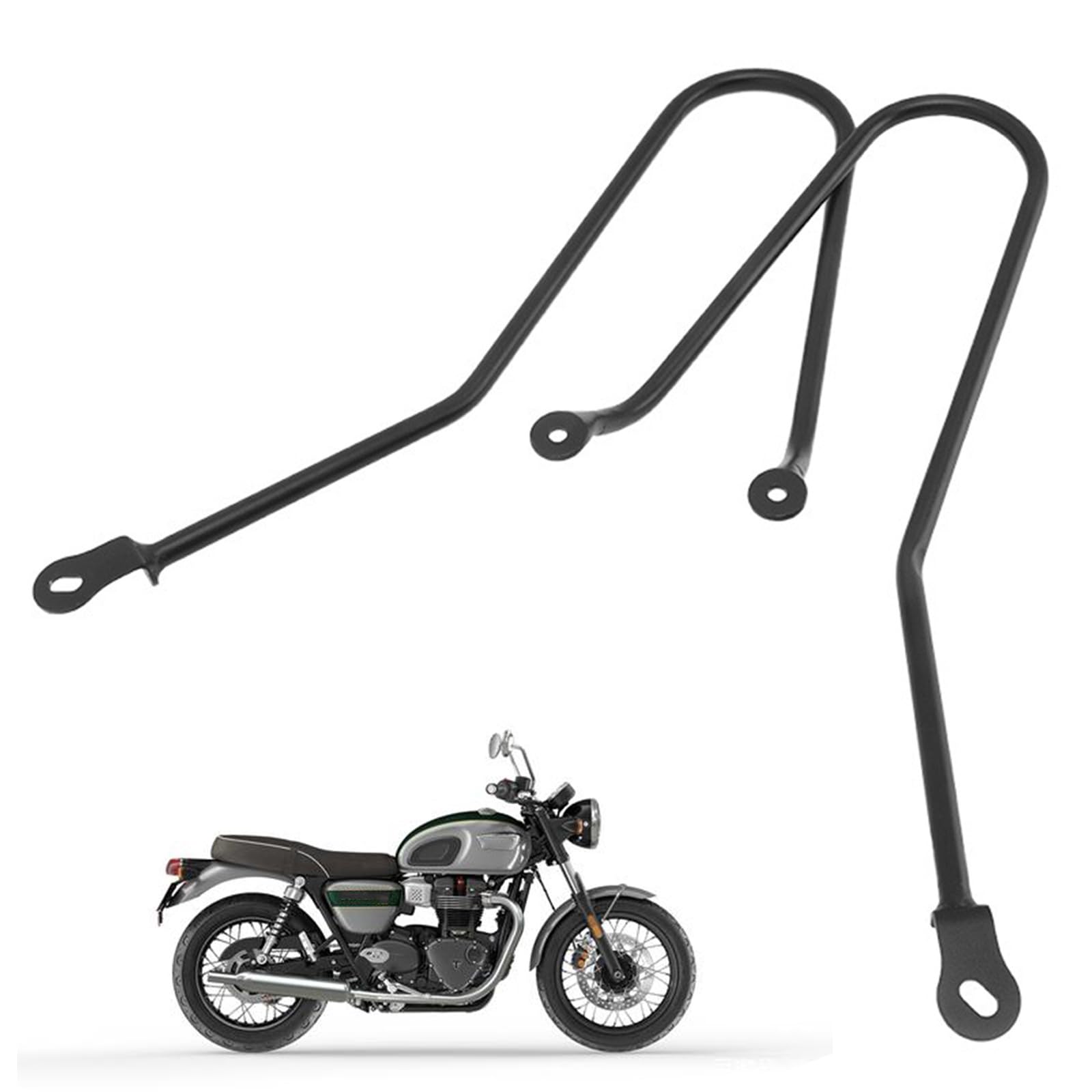 Portapacchi laterali per moto in ferro per bagagli da viaggio, robusto portapacchi posteriore compatibile con Triumph Bonneville T100 T120 T900 (nero)