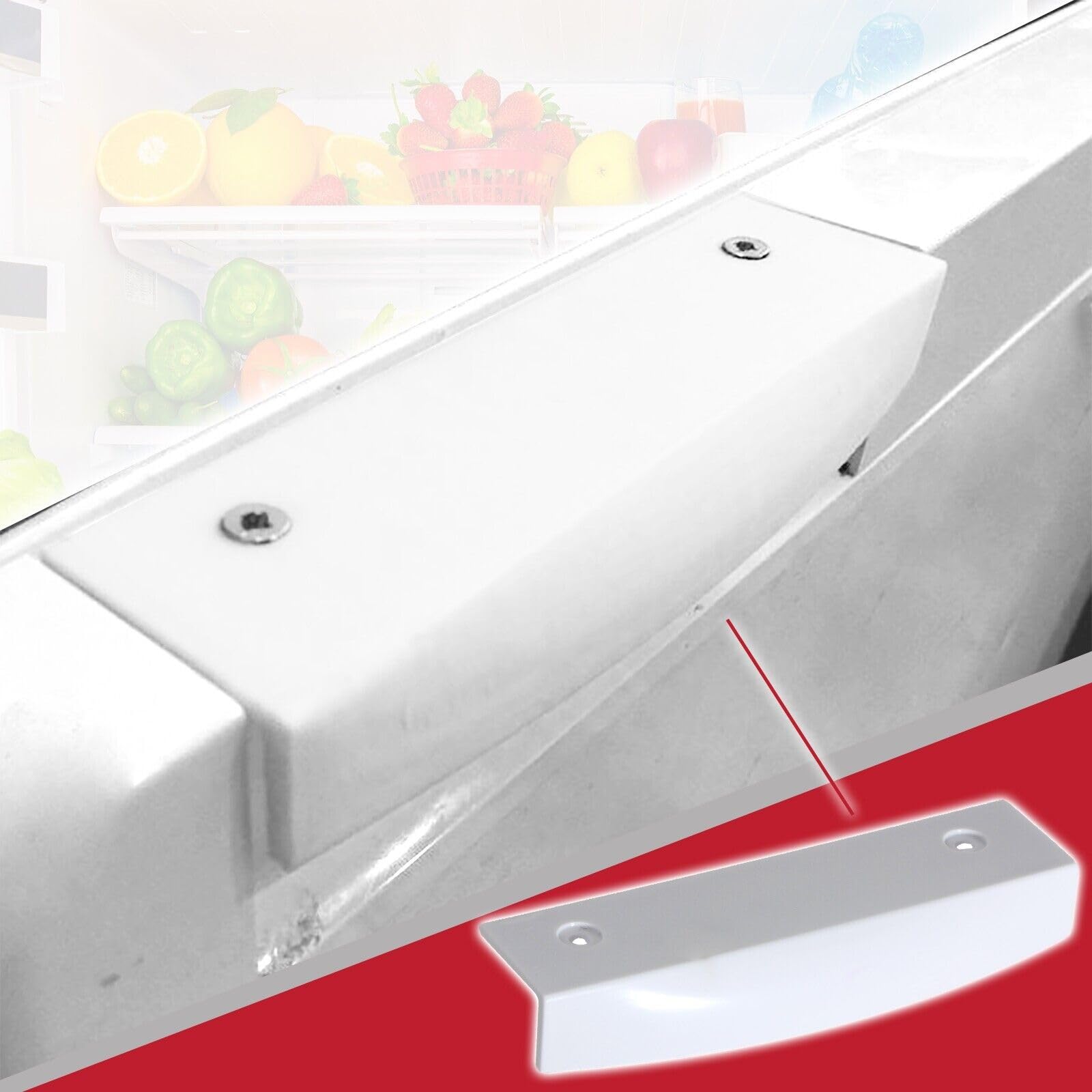 Spares2go White Door Handle Compatible With Bosch Fridge Freezers (White)