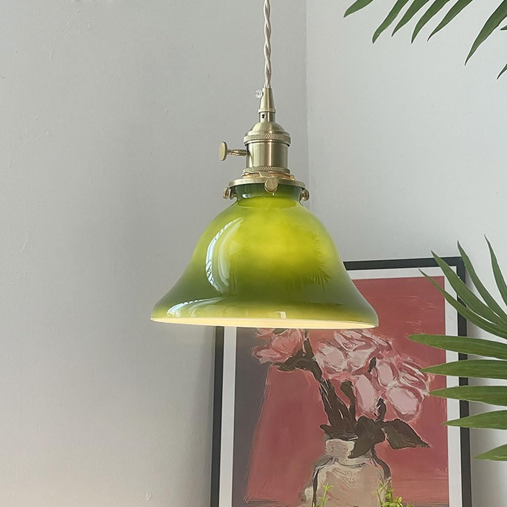 chandelier E27 Zielone, pełne mosiężne, szklane lampy wiszące Rustykalna lampa wisząca w stylu vintage Lampy artystyczne i latarnie Restauracja Bar Cafe Szklana lampa wisząca, z regulacją wysokości