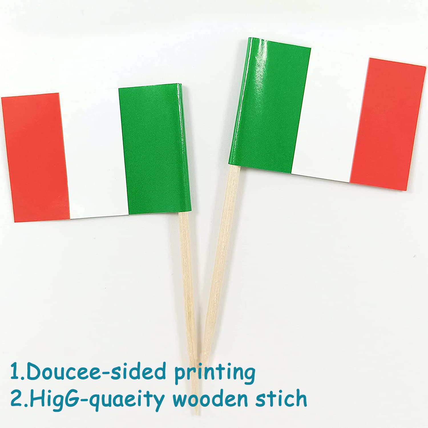 Bandierine Per Stuzzicadenti Mflagperft – Vuote, Confezione Da 100, Carta E Legno, Dimensioni 3,6x2,5 Cm, Per Cupcake E Sushi