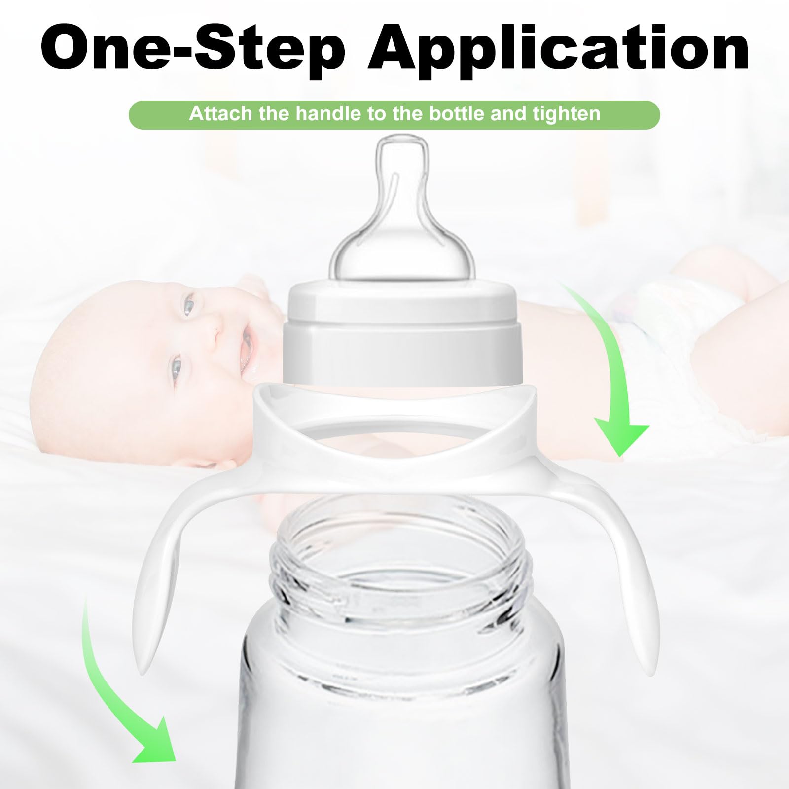 4 Pièces Poignées de Biberon pour Philips Avent Anti-Colique Biberons, Ergonomiques Poignées de Biberon Accessoires pour Philips Avent Biberons, Laissez Bébé Être Indépendant