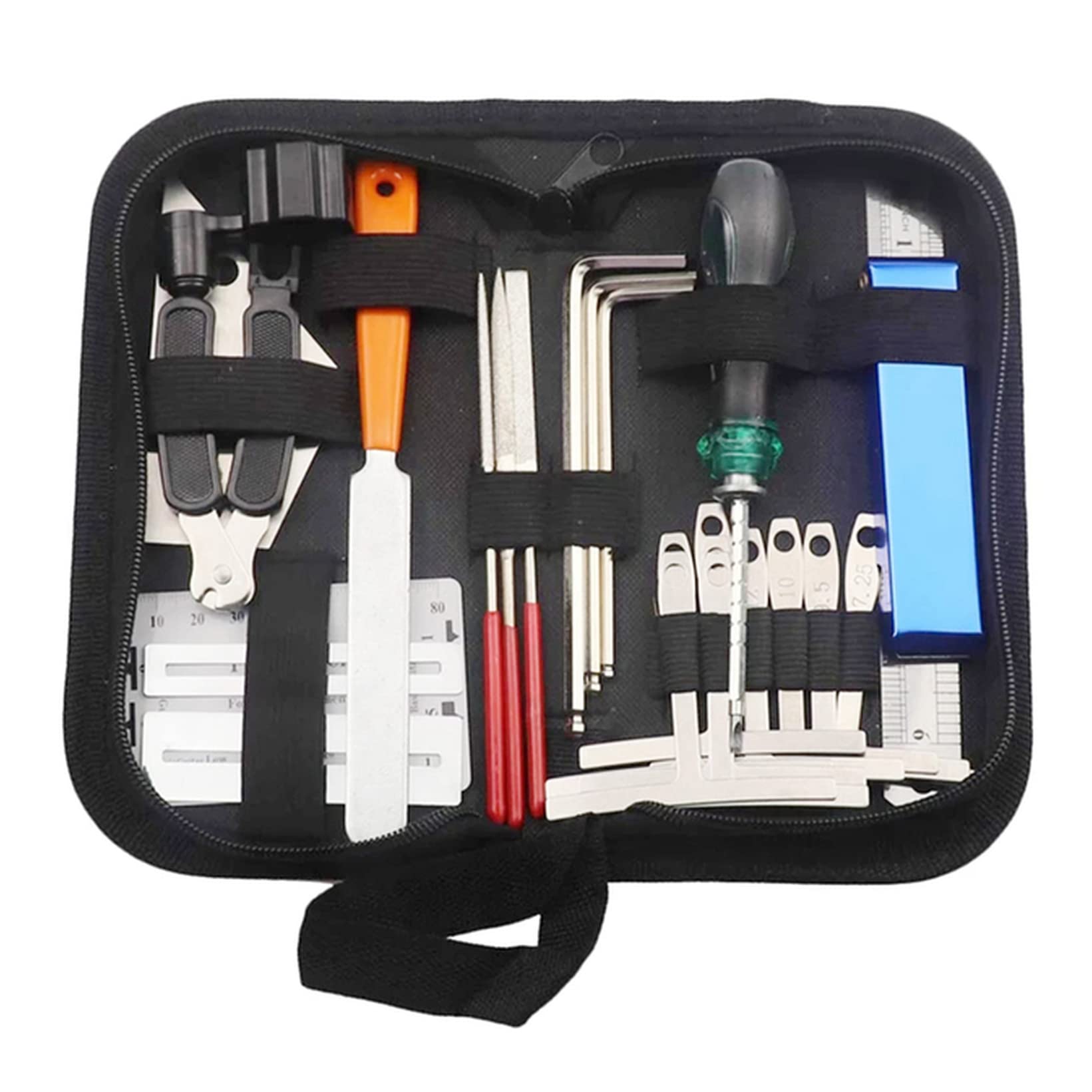 Elektryczne struny gitarowe Konserwacja gitary zestaw narzędzi narzędzia String Organizer String Action Ruler Gauge narzędzie pomiarowe HEX klucz zestaw plików Fin Nylon klasyczne struny gitarowe